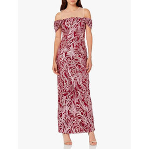 NWT JS Collections Women's Cora Cold Shoulder Column Long Gown size 18